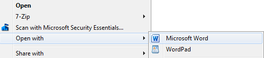 Open with MS Word